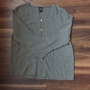 Green Eileen Fisher silk button up size S